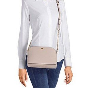 MICHAEL KORS LEATHER CINDY DOME CROSSBODY BAG